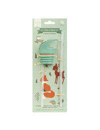 Dop, rietje & borstel set: Bosvriendjes