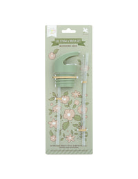 Dop, rietje & borstel set: Bloesems - saliegroen
