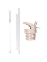 Dop, rietje & borstel set: Bloesems - roze