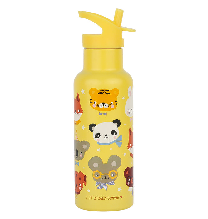 XL RVS drinkfles: Dierenvriendjes