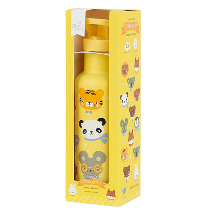 XL RVS drinkfles: Dierenvriendjes