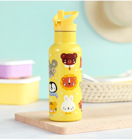 XL RVS drinkfles: Dierenvriendjes