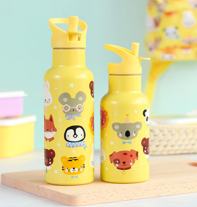 XL RVS drinkfles: Dierenvriendjes