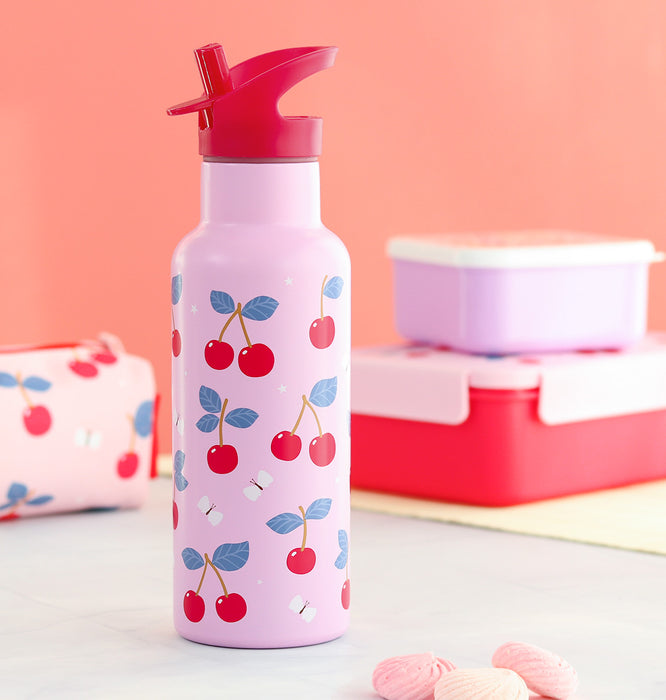 XL RVS drinkfles: Kersen