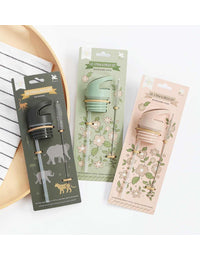 Dop, rietje & borstel set: Savanne