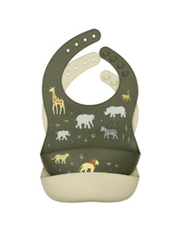 Siliconen slabbetjes set van 2: Savanne