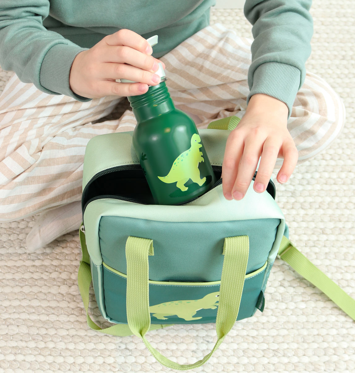 Kleine RVS drinkfles: Dinosaurus