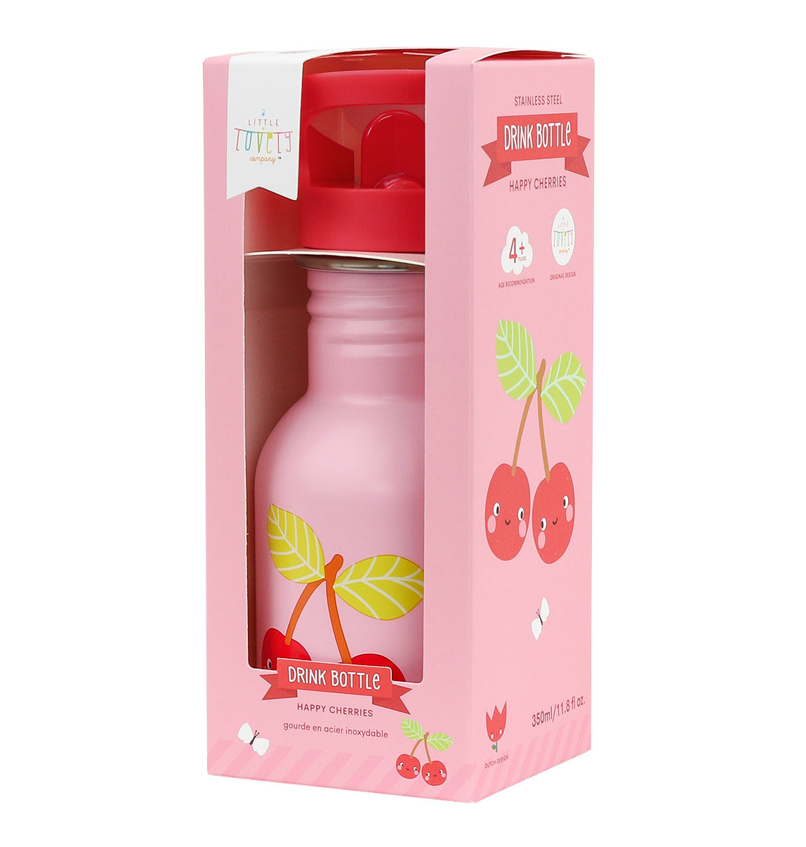 Kleine RVS drinkfles: Vrolijke kersen