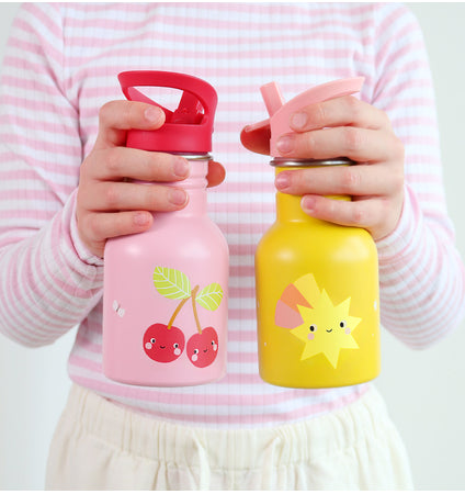 Kleine RVS drinkfles: Vrolijke kersen