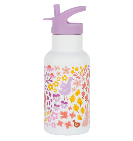 RVS drinkfles: Bloementuin