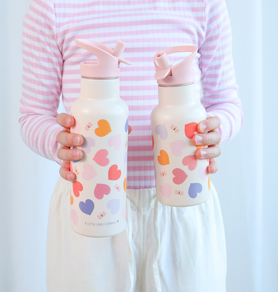 RVS drinkfles: Hartjes