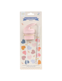 Dop, rietje & borstel set: Hartjes