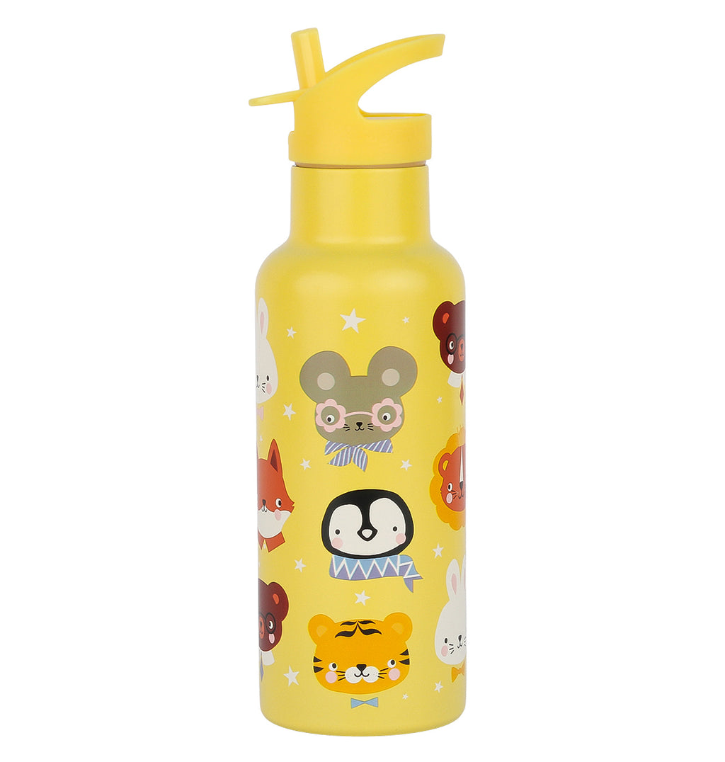 XL RVS drinkfles: Dierenvriendjes