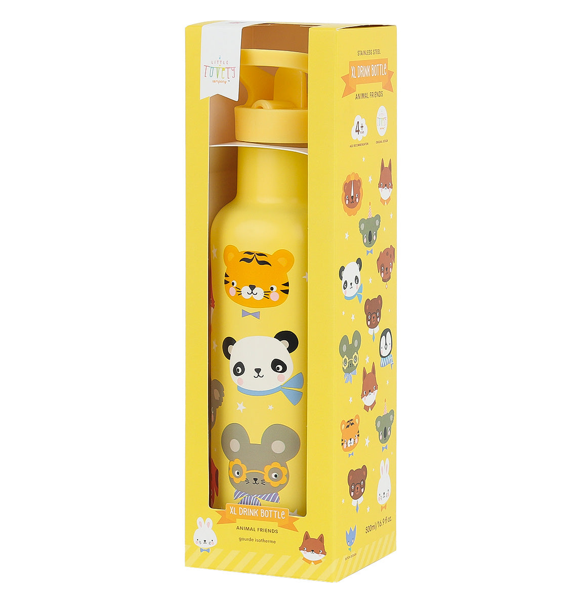 RVS drinkfles: Dierenvriendjes