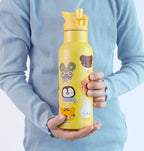 XL RVS drinkfles: Dierenvriendjes