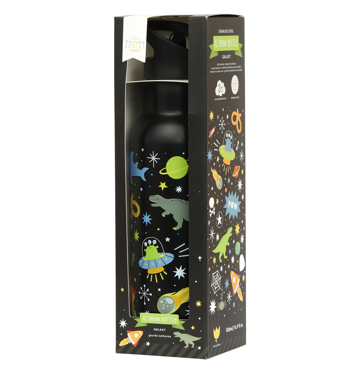grote rvs thermosfles voor kids in verpakking
