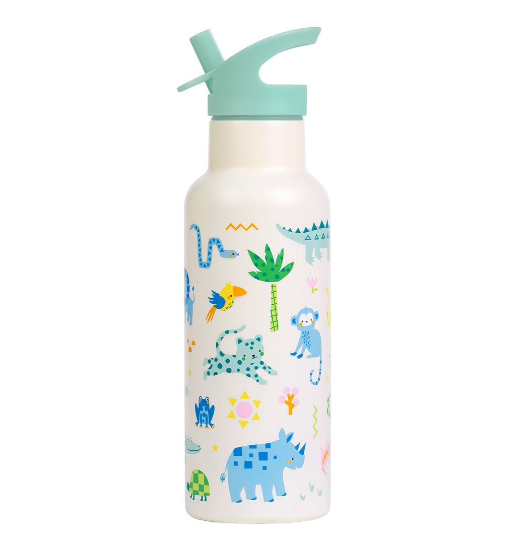 XL RVS drinkfles: Jungle
