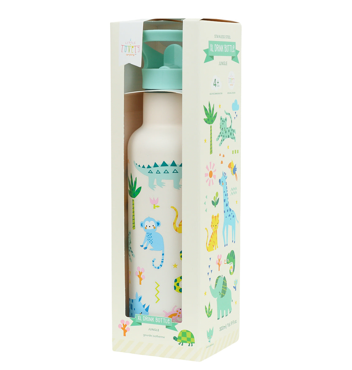 XL RVS drinkfles: Jungle