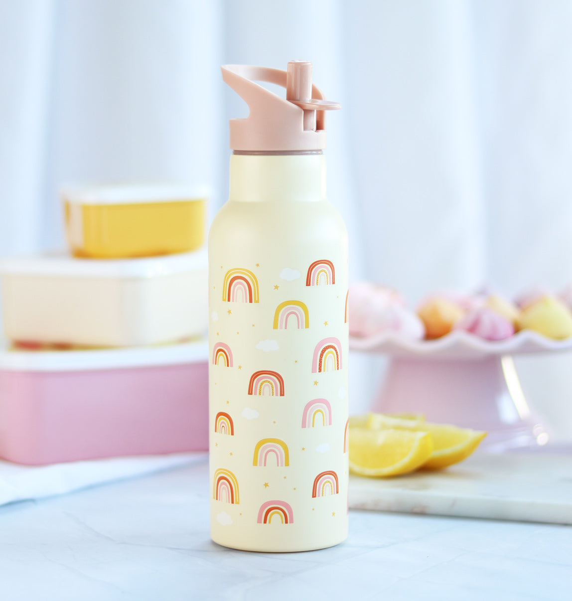XL RVS drinkfles: Regenbogen