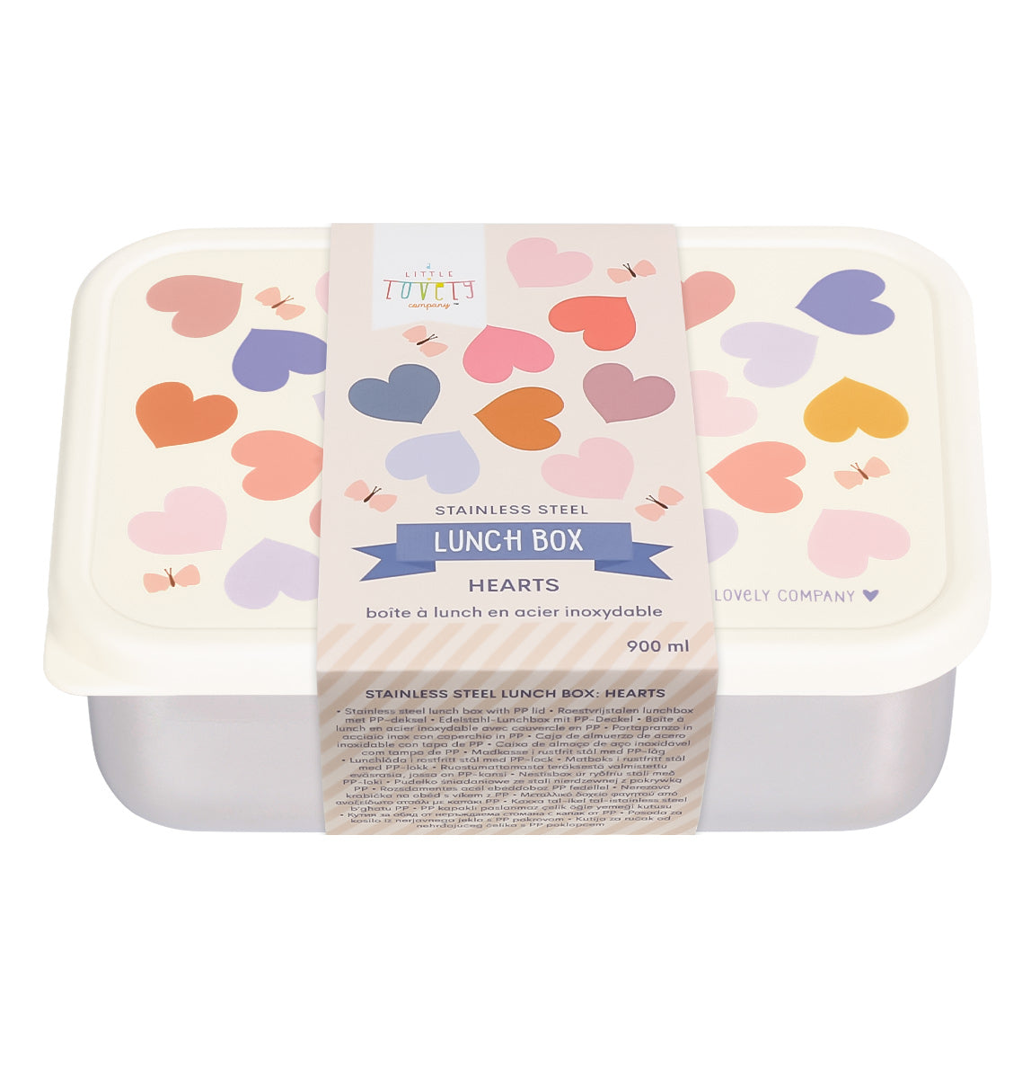 RVS lunch box: Hartjes