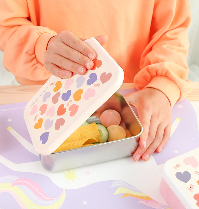 RVS lunch box: Hartjes