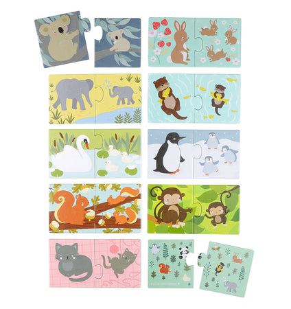 Matching puzzel: Dierenfamilies