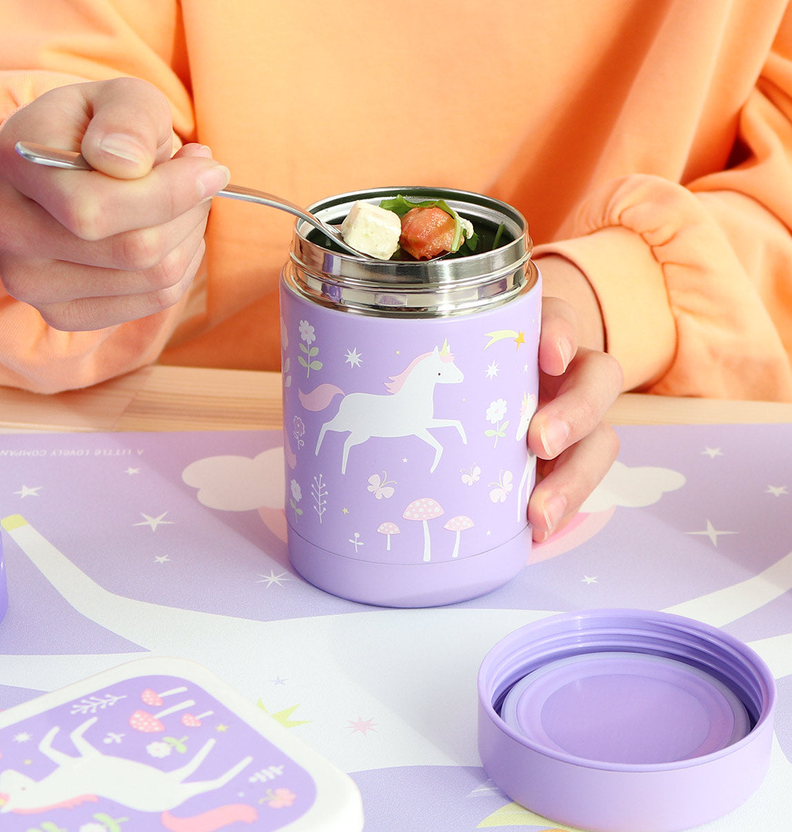 Geïsoleerde RVS voedselpot: Unicorn dreams