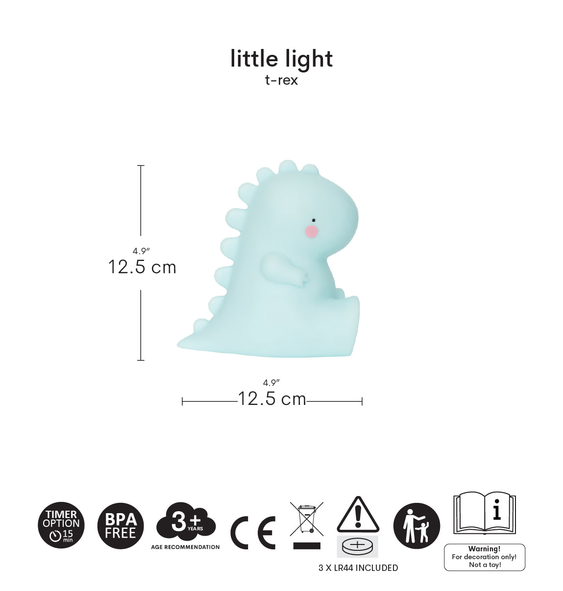 Little light: T-rex - blauw