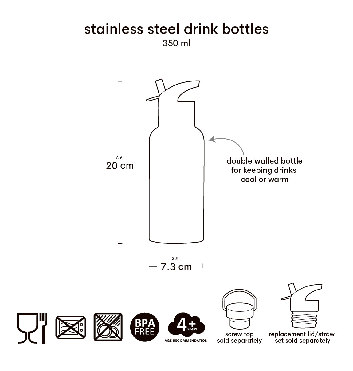 RVS drinkfles: Bosvriendjes
