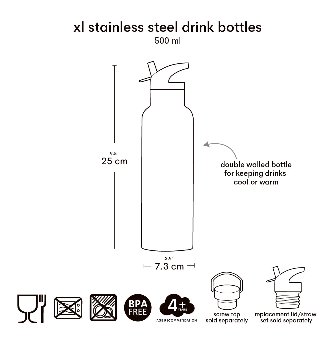 XL RVS drinkfles: Galaxy