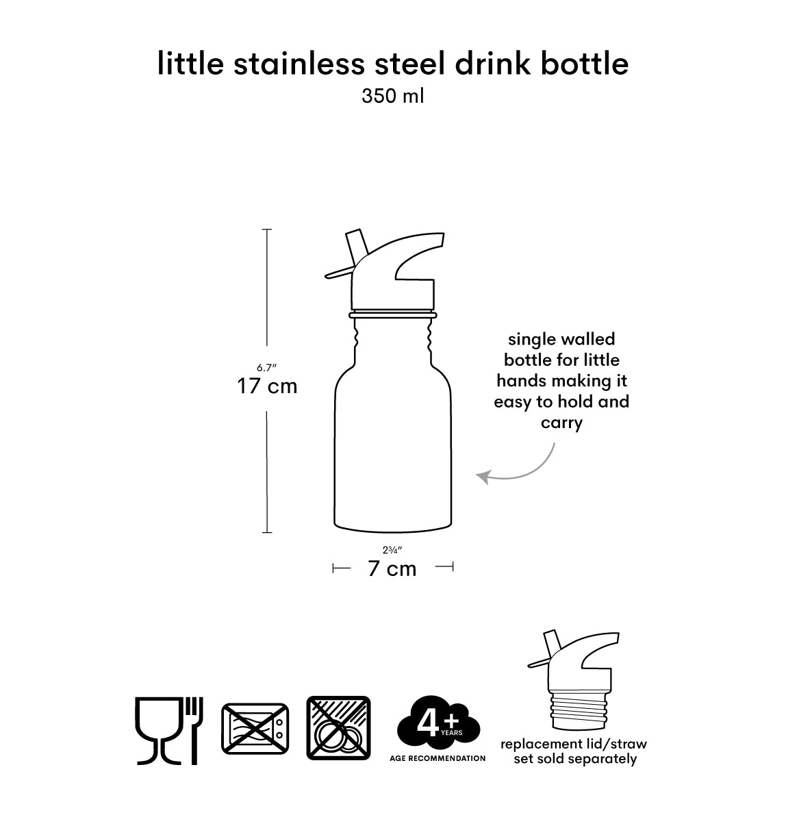 Kleine RVS drinkfles: Dinosaurus