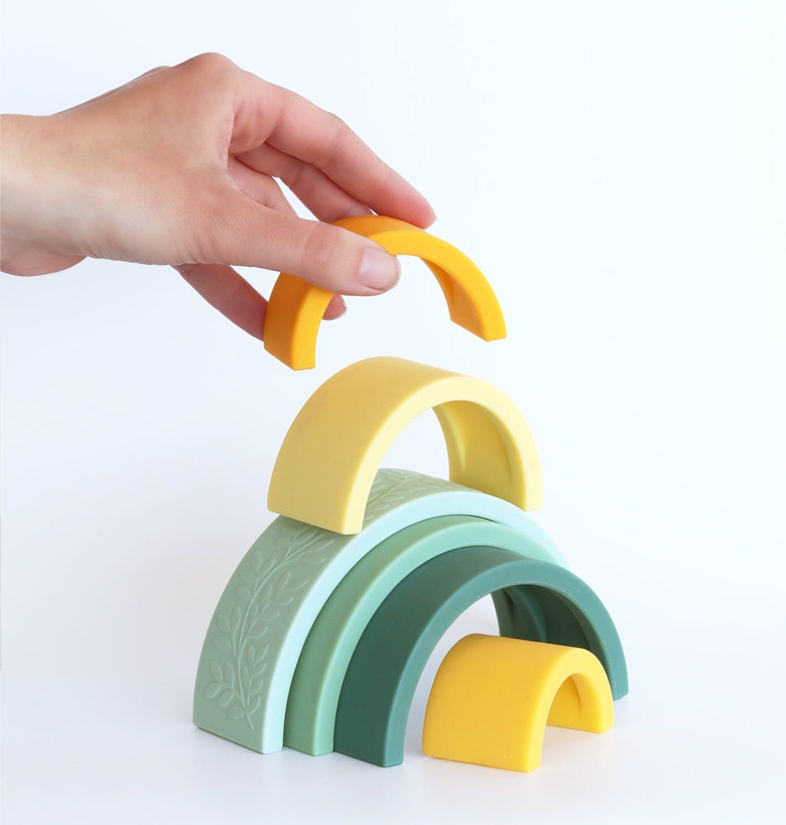 Regenboog stapelspeelgoed: sage